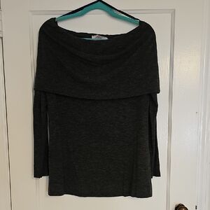 Dark Gray Off-Shoulder Top